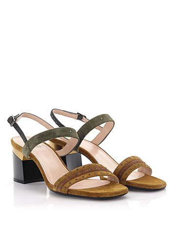 Riemchensandalen Veloursleder beige