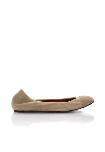 Ballerinas Veloursleder Ziegenleder beige