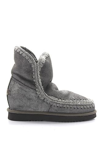 Stiefeletten Ziernaht grau silber