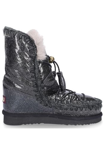 Snowboots ESKIMO DREAM CATCHER Glitter Lackleder Glitzer Zierschnürung schwarz-kombi