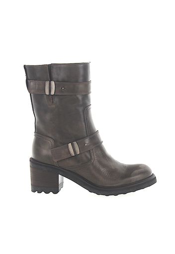 Stiefel Zierschnalle beige olive