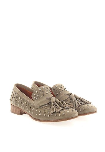 Tassel Loafer 2002 Veloursleder taupe Nieten silber