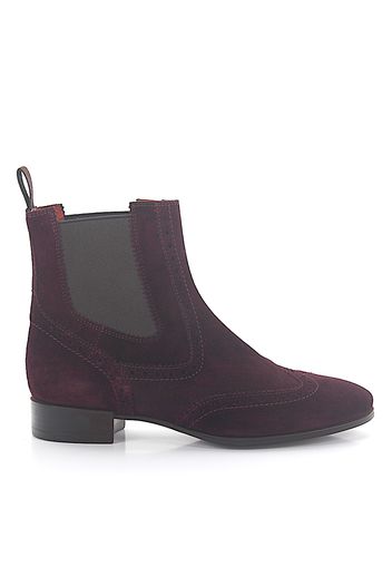 Chelsea Boots Veloursleder bordeaux