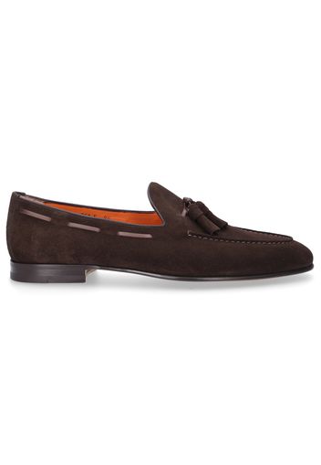 Loafer 13904 Kalbsvelours Tassel Ziernaht braun