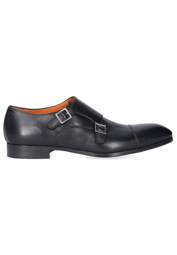 Monk Schuhe 14549 Kalbsleder Logo schwarz