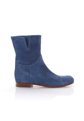 Stiefel Veloursleder blau