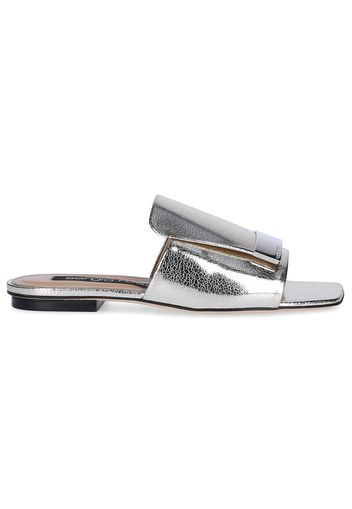 Sandalen A80380 Leder metallic finished Silber-Plated