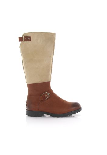 Stiefel DALEANE Kalbsleder  Schafsleder Zierschnalle beige braun