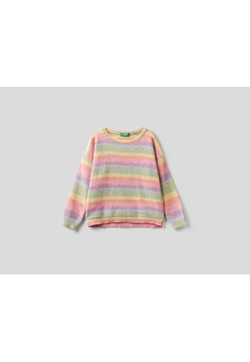 Benetton, Gestreifter Pullover Aus Chenille, taglia , Bunt, Kinder