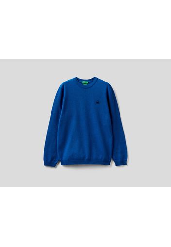 Benetton, Pullover In Einer Mischung Aus Wolle Und Cashmere, taglia , Verkehrsblau, Kinder