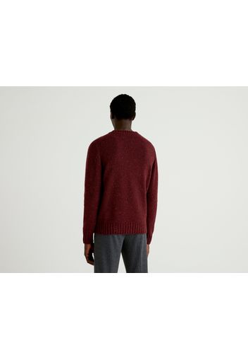 Benetton, Pullover In Einer Mischung Aus Wolle Und Viskose, taglia XXL, Bordeaux, male