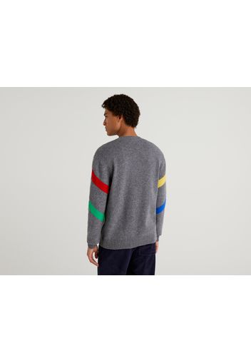 Benetton, Pullover Mit Intarsienarbeit Jccxucb, taglia XXL, Dunkelgrau, Herren