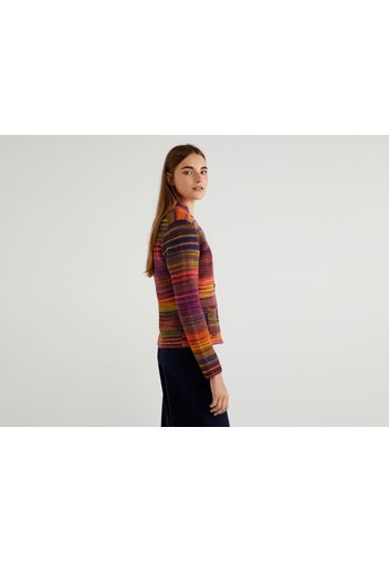 Benetton, Bunte Strickjacke, taglia L, Bunt, Damen