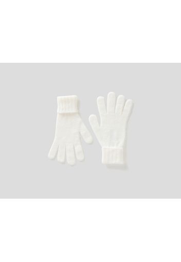 Benetton, Handschuhe Aus Einer Wollmischung, taglia , Cremeweiss, Kinder