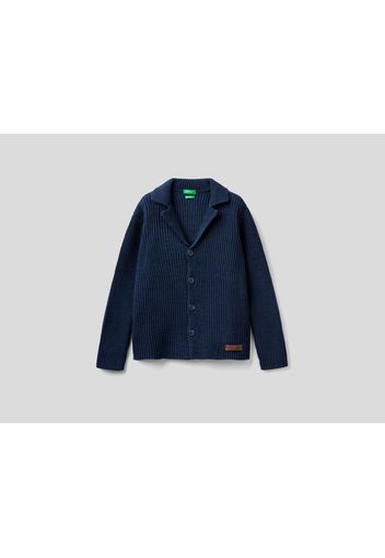 Benetton, Blazer In Einer Wollmischung, taglia , Dunkelblau, Kinder