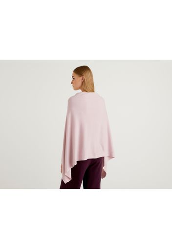 Benetton, Cape In Einer Mischung Aus Seide Und Cashmere, taglia OS, Pink, Damen