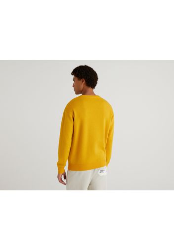 Benetton, Pullover Mit Intarsienarbeit In Gelb Benettonxpantone™, taglia XXL, Gelb, Herren