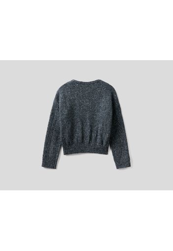 Benetton, Pullover Mit Pompon Jccxucb, taglia , Dunkelgrau, Kinder