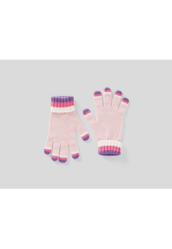 Benetton, Handschuhe In Einer Recycelten Wollmischung, taglia , Pink, Kinder