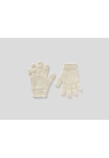 Benetton, Handschuhe Aus Einer Stretchigen Wollmischung, taglia , Cremeweiss, Kinder