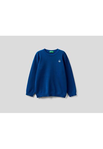 Benetton, Pullover Aus Reiner Baumwolle Mit Logo, taglia , Rot, Kinder