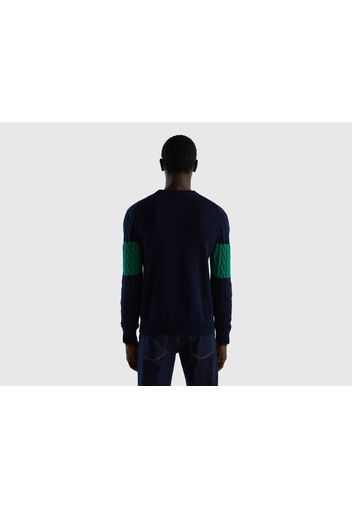 Benetton, Pullover Mit Flechtmuster, taglia XXL, Dunkelblau, male