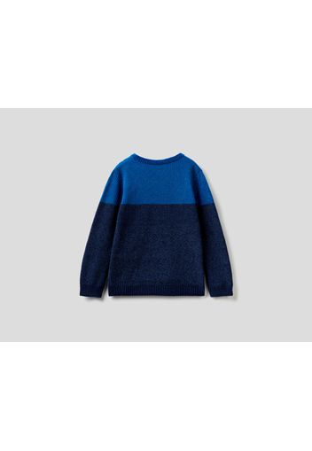 Benetton, Pullover Mit Kängurutasche, taglia , Blau, Kinder