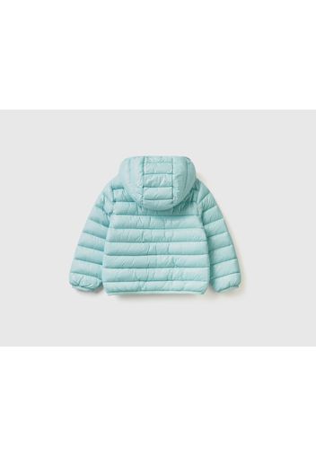 Benetton, Wattierter Anorak Mit Kapuze, taglia 82, Türkisblau, female