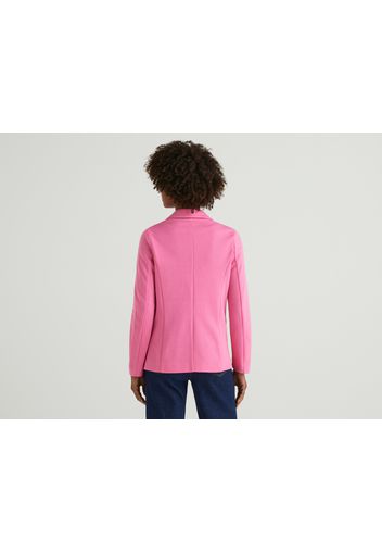 Benetton, Taillierter Blazer Mit Taschen, taglia 38, Pink, Damen