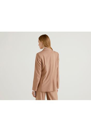 Benetton, Blazer In Einer Stretchigen Viskosemischung, taglia 38, Beige, Damen