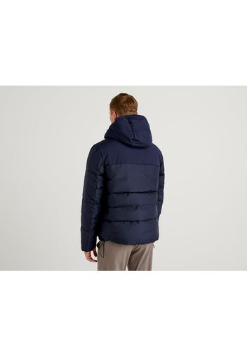 Benetton, Wattierte Jacke Mit Kapuze, taglia XXL, Dunkelblau, Herren