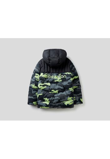 Benetton, Wattierter Anorak Mit Camouflage-muster, taglia , , Kinder