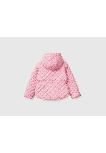 Benetton, Gesteppte Jacke Mit Kapuze, taglia 2XL, Pink, female