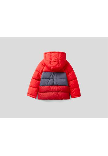 Benetton, Wattierte Jacke Mit Farbblöcken, taglia , Blau, Kinder