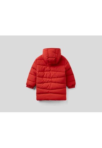 Benetton, Langer Anorak Mit Kapuze, taglia , Rot, Kinder