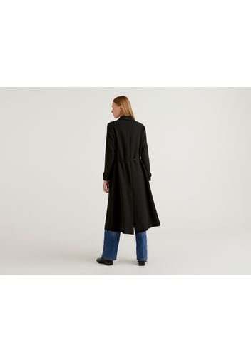 Benetton, Langer, Ungefütterter Staubmantel, taglia 38, Schwarz, Damen