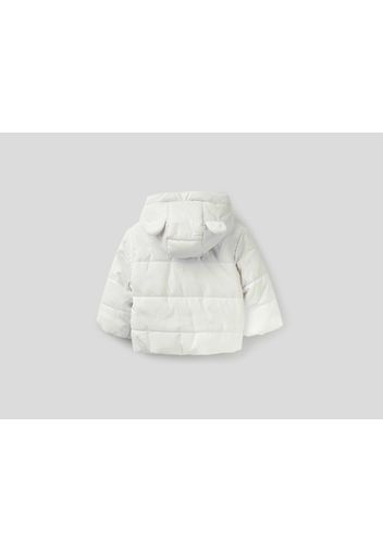 Benetton, Wattierter Anorak Mit Kapuze, taglia 56, Cremeweiss, Kinder