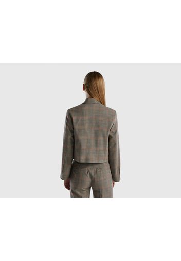 Benetton, Doppelreihiger Blazer Aus Flanell, taglia 38, Braun, female