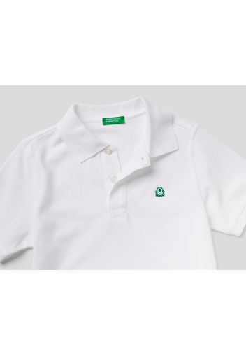 Benetton, Polo Aus 100% Bio-baumwolle Mit Kurzen Ärmeln, taglia , Grün, Kinder