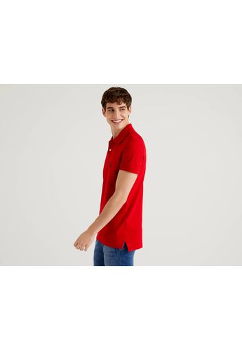 Benetton, Rotes Slim-fit-polo, taglia EL, Rot, Herren