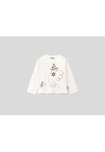 Benetton, T-shirt In Weiß Benettonxpantone™, taglia , Cremeweiss, Kinder