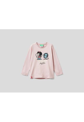 Benetton, Shirt Mafalda Mit Langen Ärmeln, taglia , Erdbeerrot, Kinder