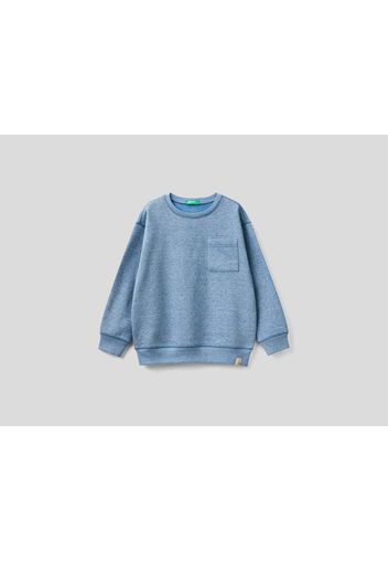 Benetton, Geschlossenes Sweatshirt Aus Recyceltem Stoff, taglia , Taubenblau, Kinder