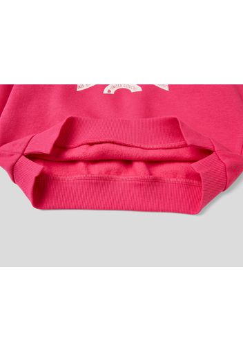 Benetton, Warmes Sweatshirt Mit Glitterprint, taglia , Fuchsia, Kinder