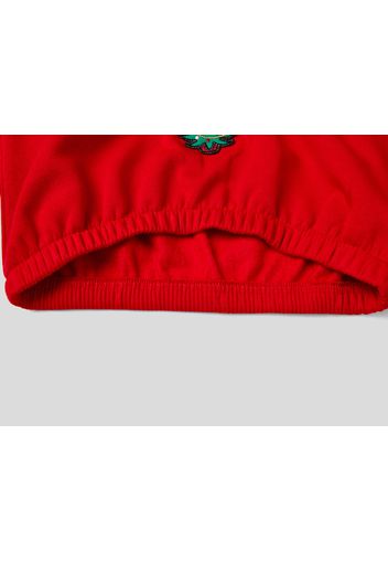 Benetton, Weihnachtliches Sweatshirt Mit Aufnäher, taglia , Rot, Kinder