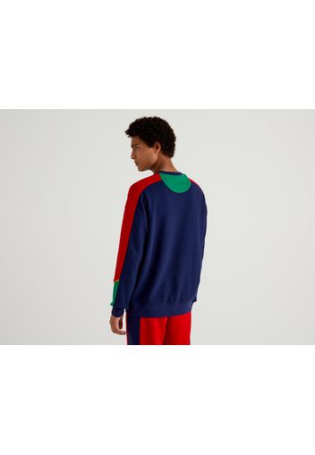 Benetton, Sweatshirt Mit Kängurutasche, taglia XXL, Dunkelblau, Herren