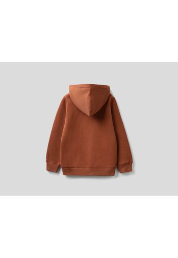 Benetton, Sweatshirt Mit Reißverschluss Und Kapuze, taglia EL, Braun, Kinder