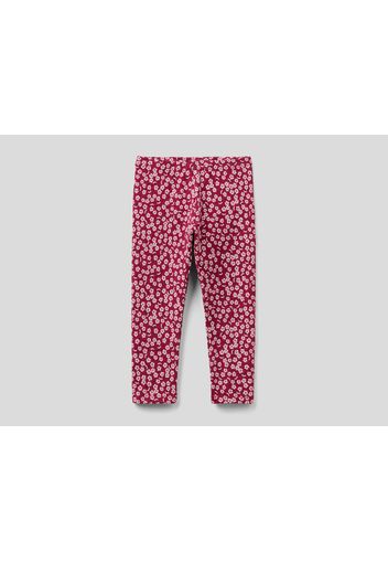 Benetton, Leggings Aus Stretchiger Baumwolle Mit Print, taglia , Pflaume, Kinder