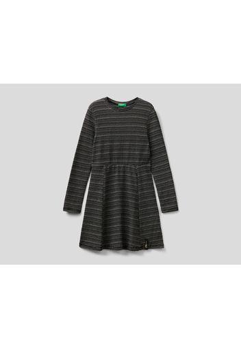 Benetton, Fließendes Kleid Mit Lurex, taglia , Schwarz, Kinder