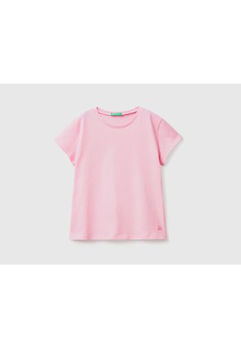 Benetton, T-shirt Aus Reiner Bio-baumwolle, taglia 2XL, Pink, female